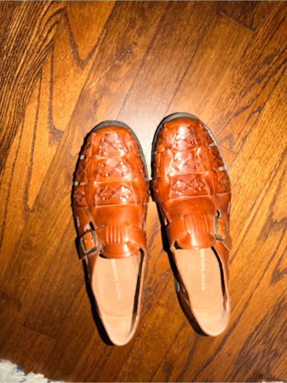 David Taylor Sergio Huarache Sandals Men’s 9.5 D Brown Woven Leather fisherman
